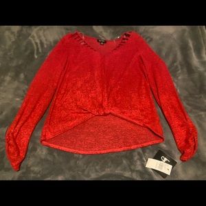 Red Long Sleeve Shirt Womens M